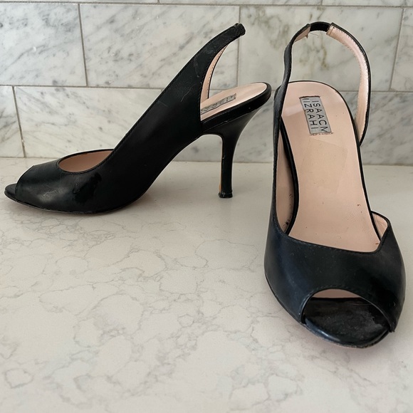 Isaac Misrahi Black leather heels, size 7 - Picture 1 of 7
